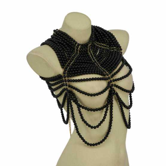 High Neck chunky pearl bodychain