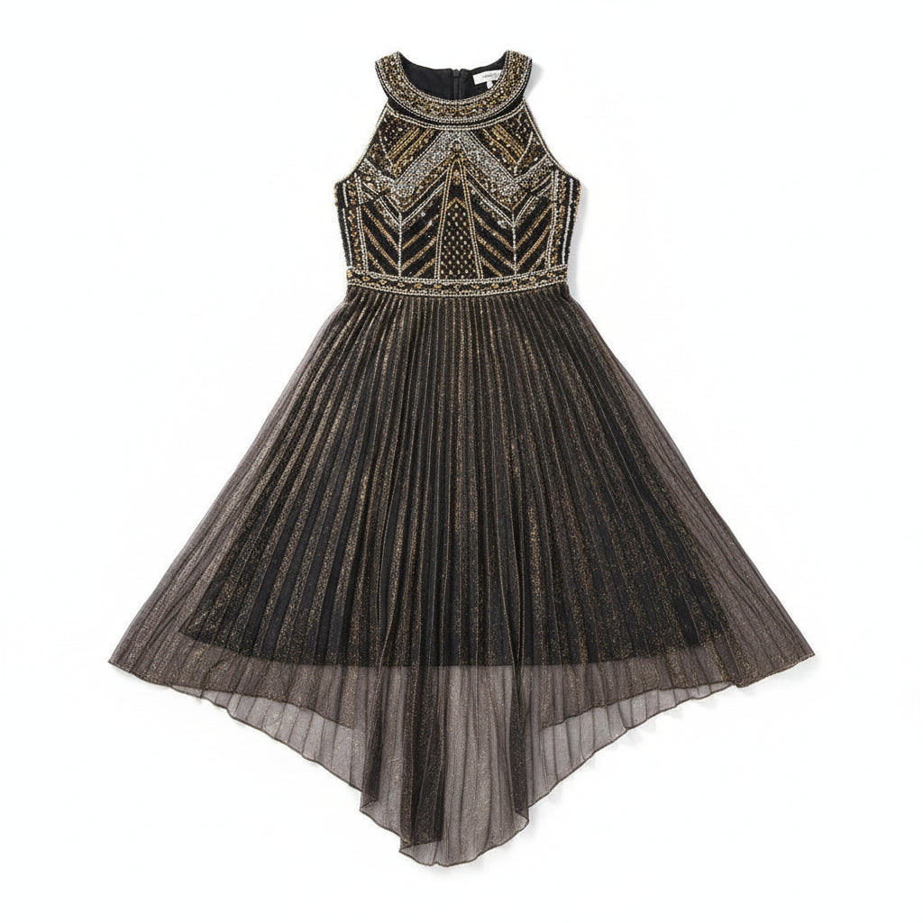 Beaded Halter Neck Flapper Dress