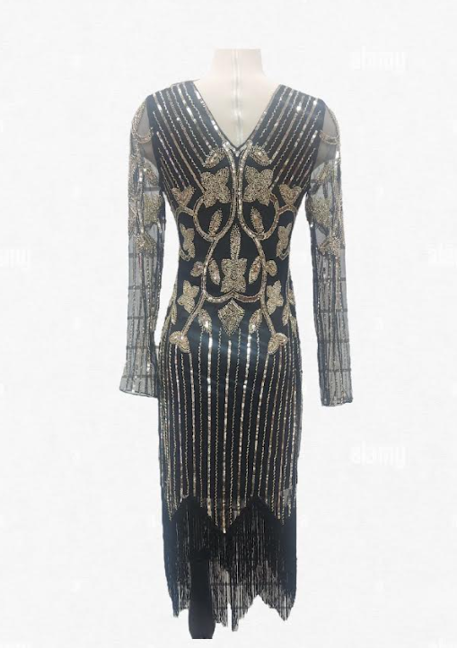 Flapper Art Deco Black