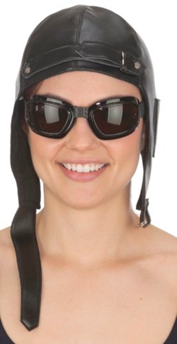 Deluxe Vinyl Aviator Hat & Goggles