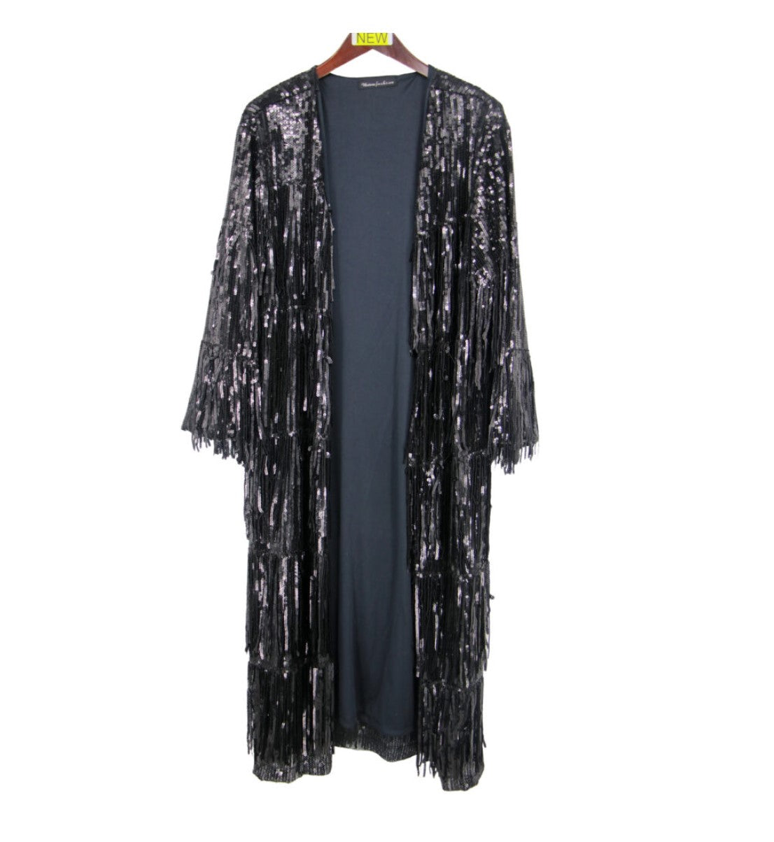 Long Black Sequin Duster