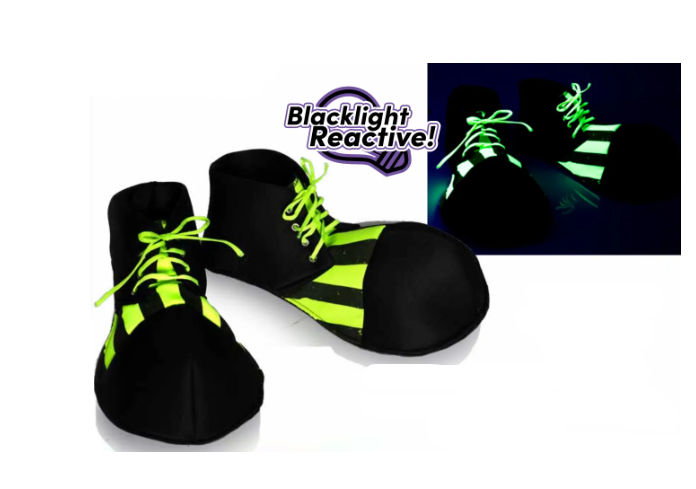 Black Light Reactive Clown Shoes