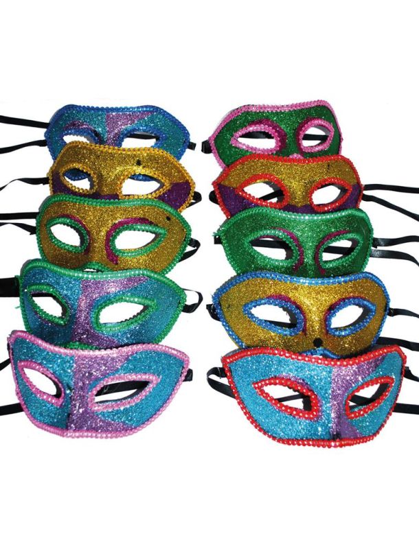 Assorted Glitter Mask with Strap