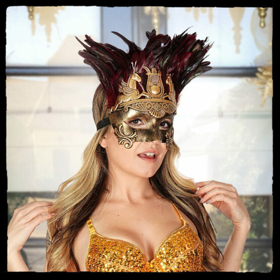 Plastic Mask with Feather