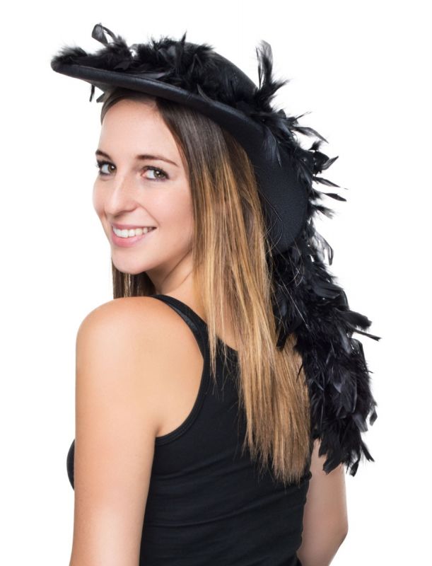 Black Boa Felt Hat