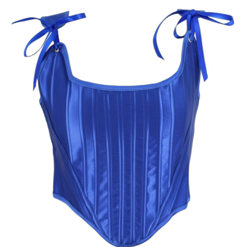 Satin Ribbon Corset with Panel Stitching