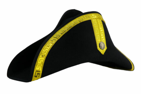 Tricorn Pirate hat with Gold Trim