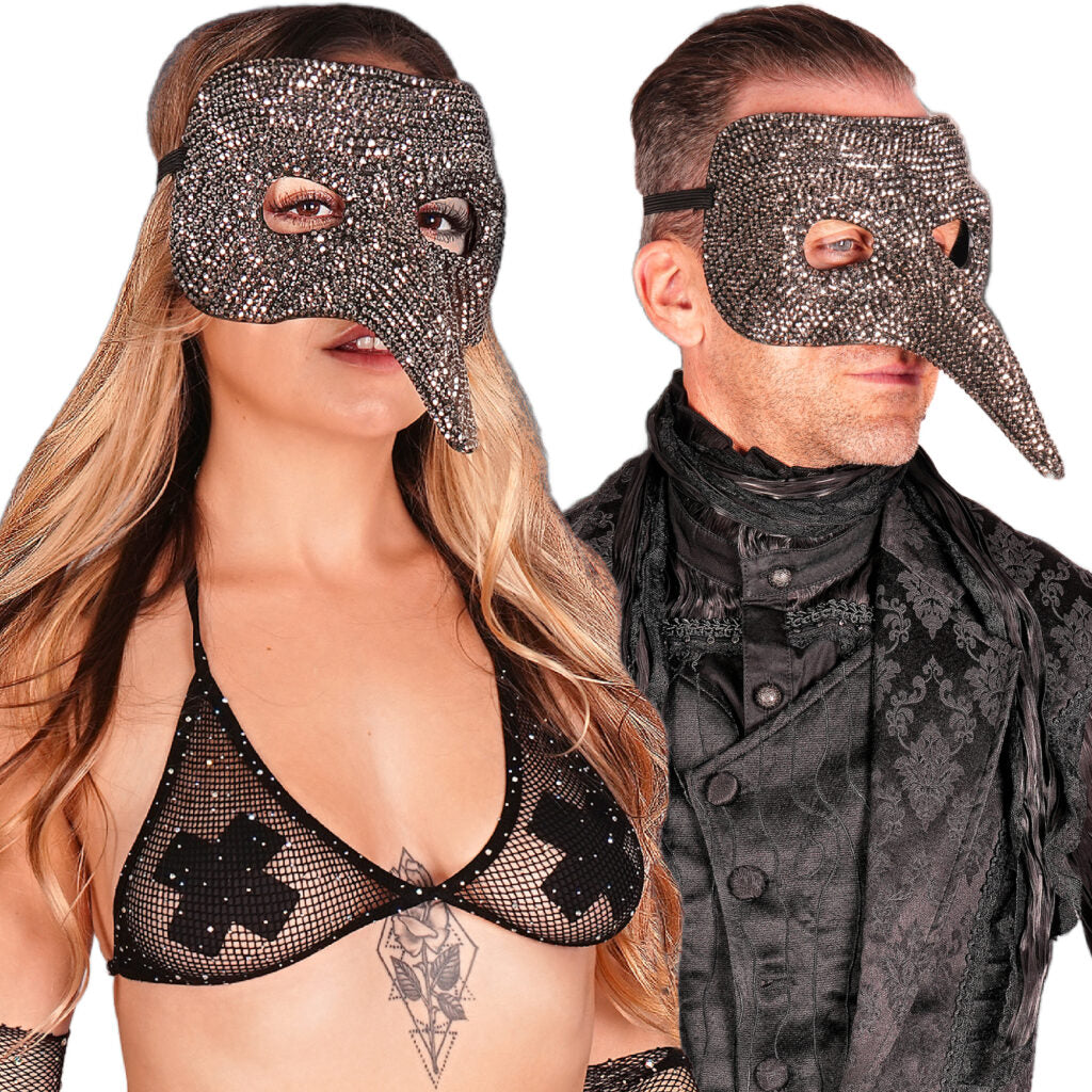 Rhinestone Plague Doctor Mask