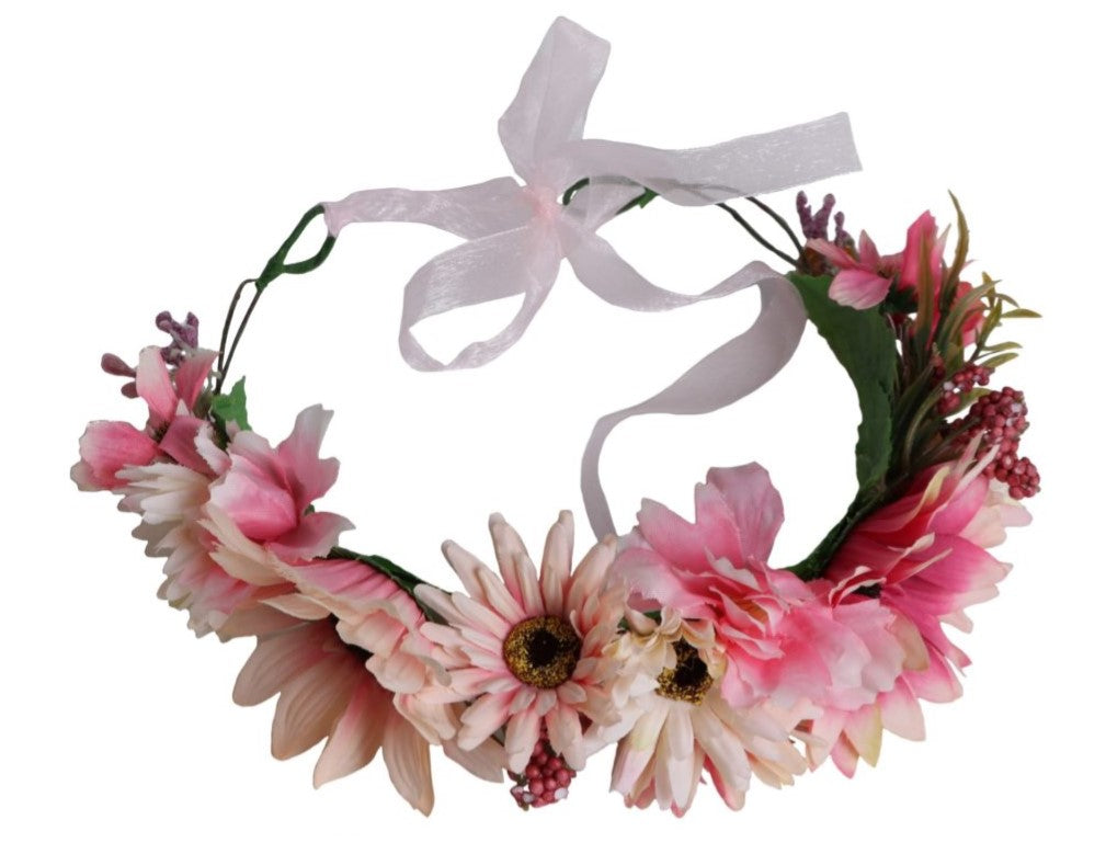 Fuchsia and Pink Daisy Flower Crown
