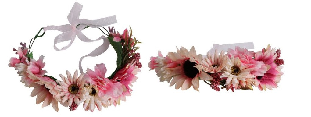 Fuchsia and Pink Daisy Flower Crown
