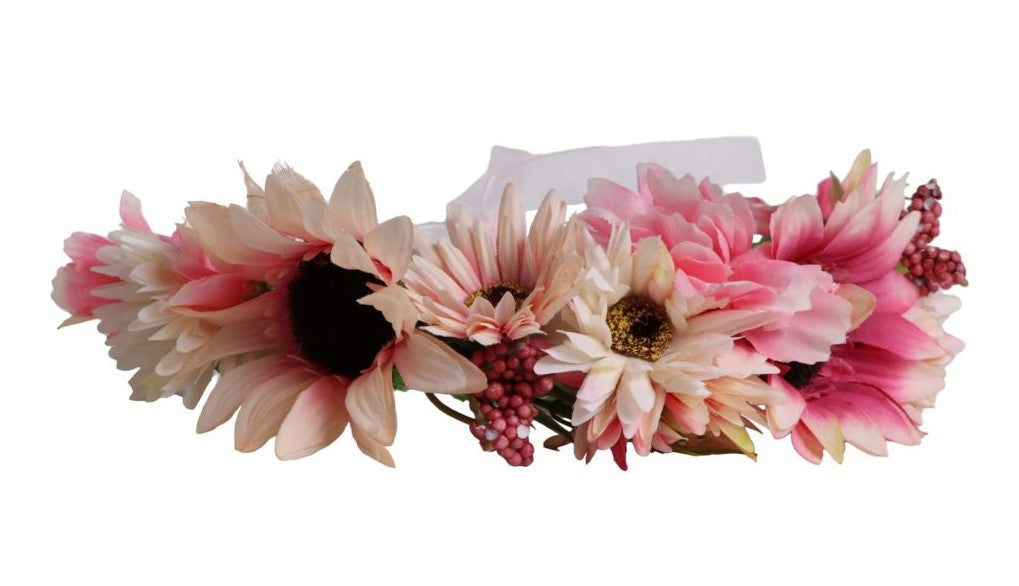 Fuchsia and Pink Daisy Flower Crown