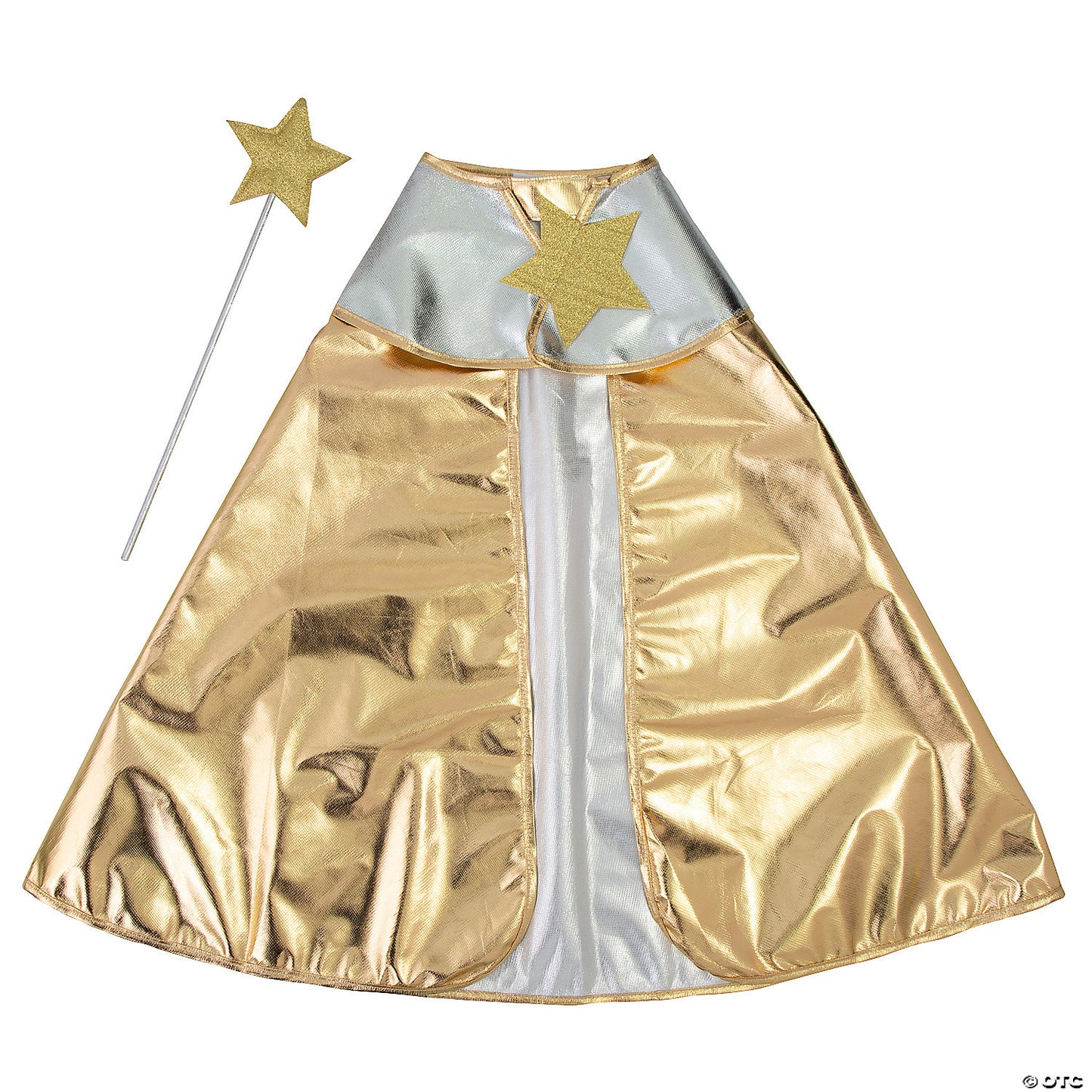 Kids Gold Star Cape & Plastic Wand