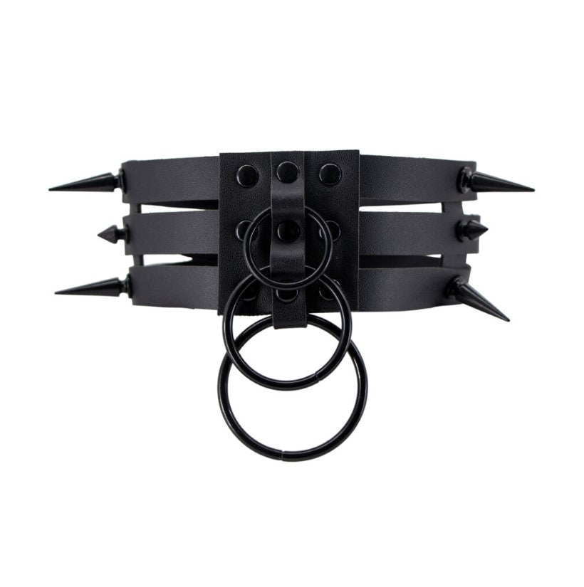 Black Spike Choker 3 Rows