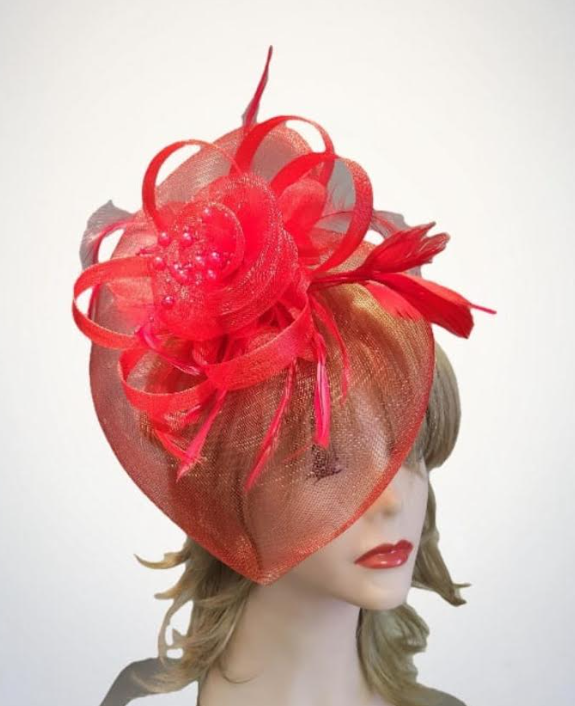 Clasic Veil Feather Facinator Headband
