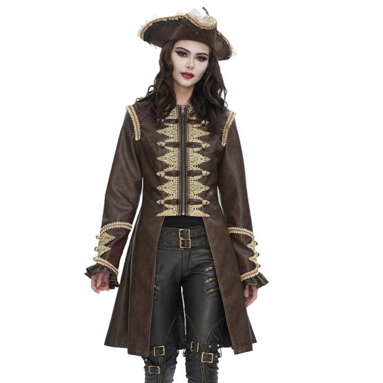 Brown leather Female Waistcoat