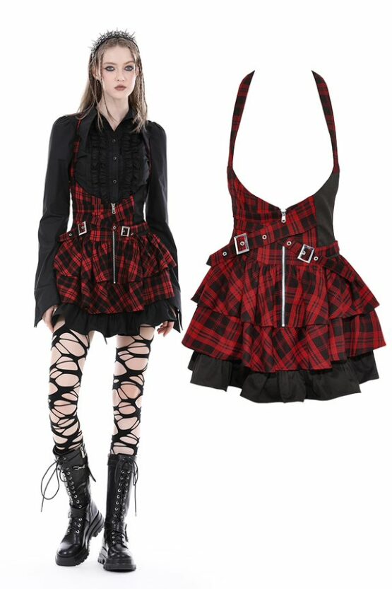 Punk plaid frilly Dress
