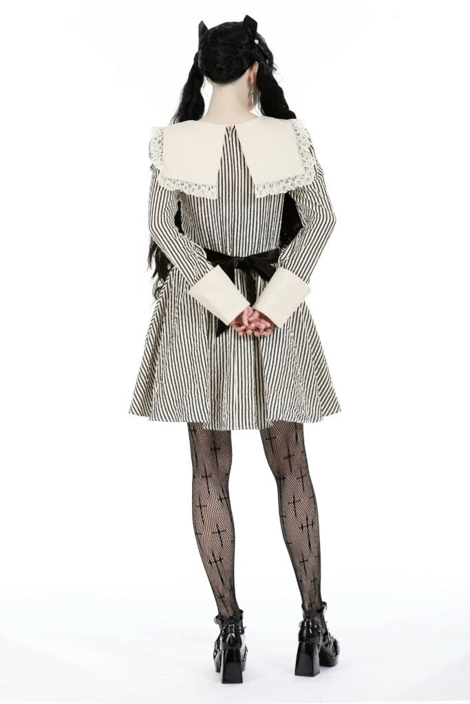 Vintage Stripe Dress w/ Lapels