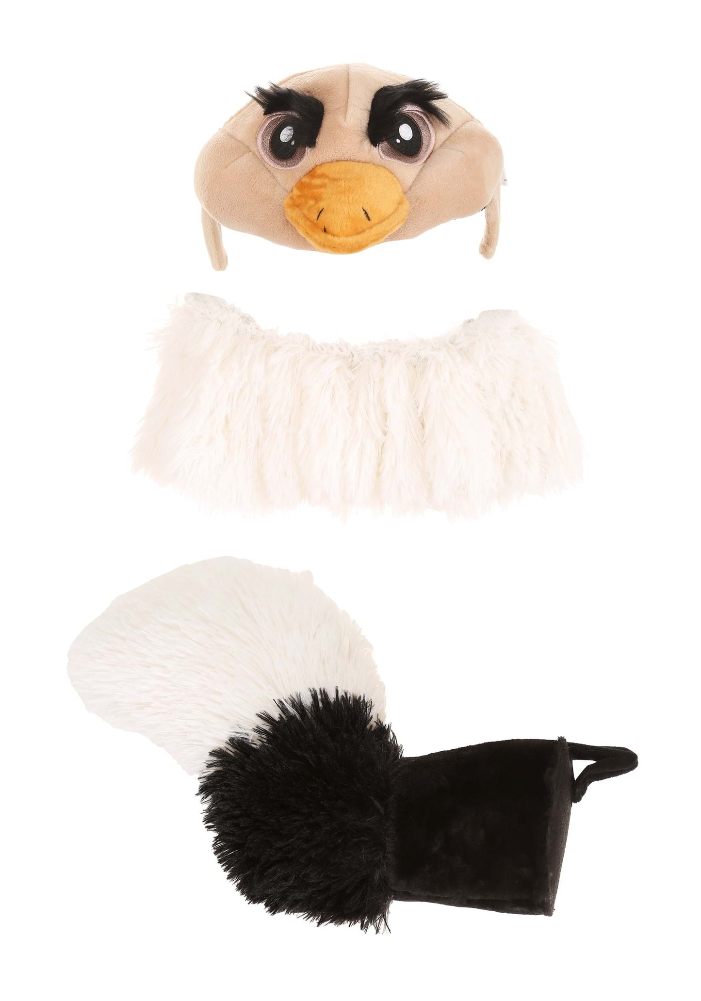 Ostrich Plush Headband, Collar, and Tail Accessory Kit