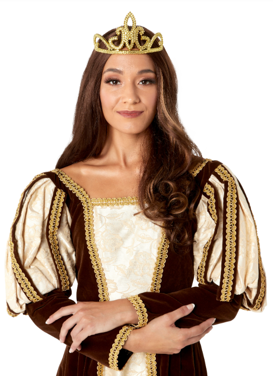 Tiara-Plastic W/Combs Gold