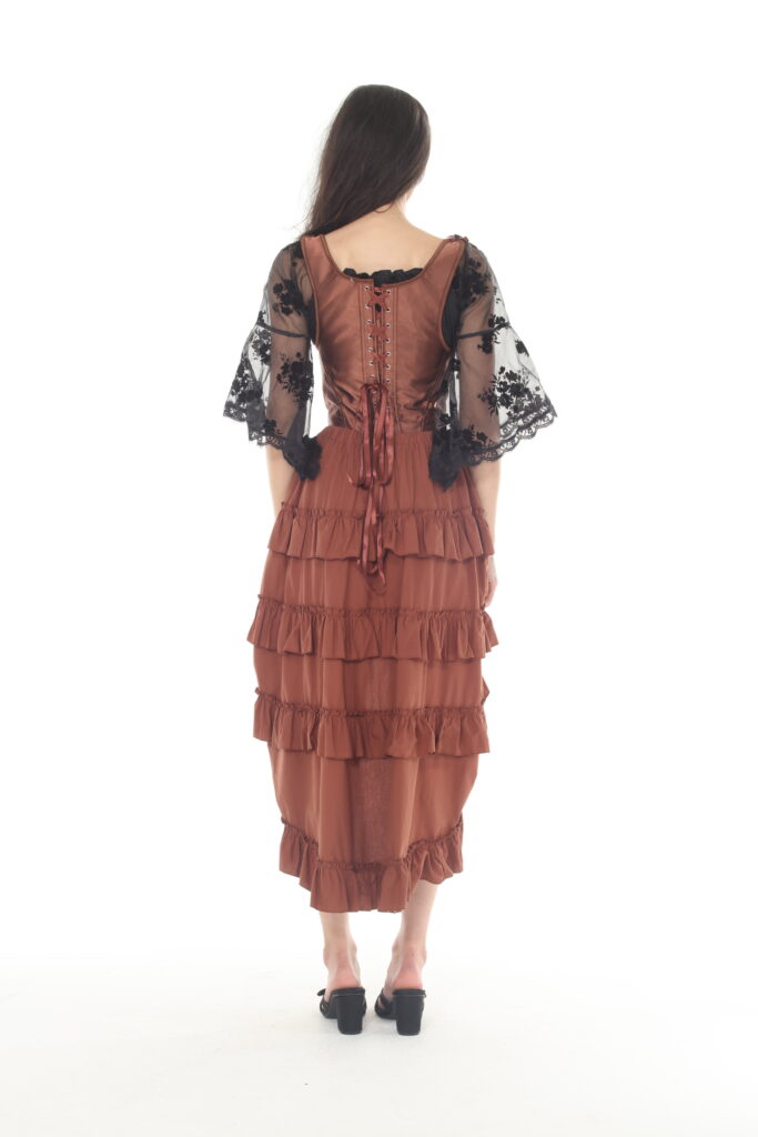 Steampunk Brown Ruffle Layered Skirt