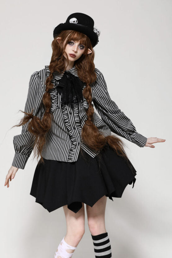 Striped scholarly gothic shirt