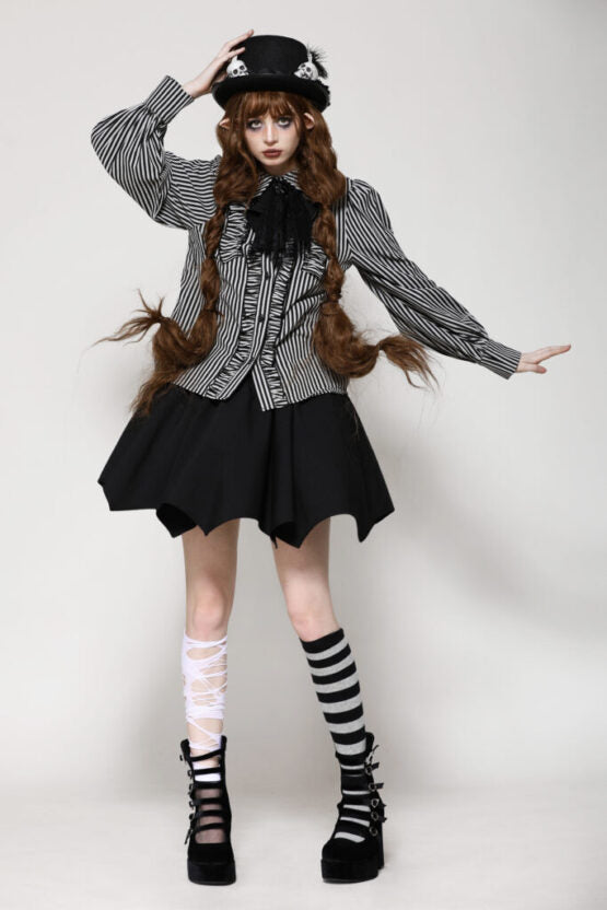 Striped scholarly gothic shirt