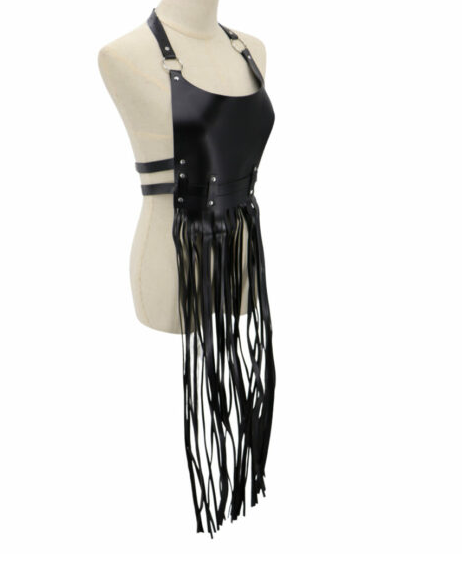 Leatherette Top with Waterfall Belt