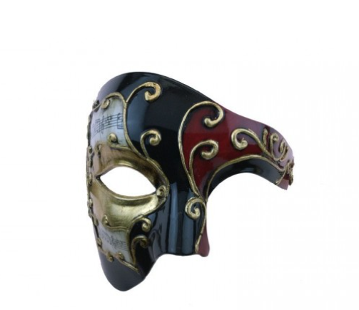 Black & Red Baroque Music Mask