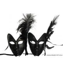 Black Feather Masquerade Duo Mask