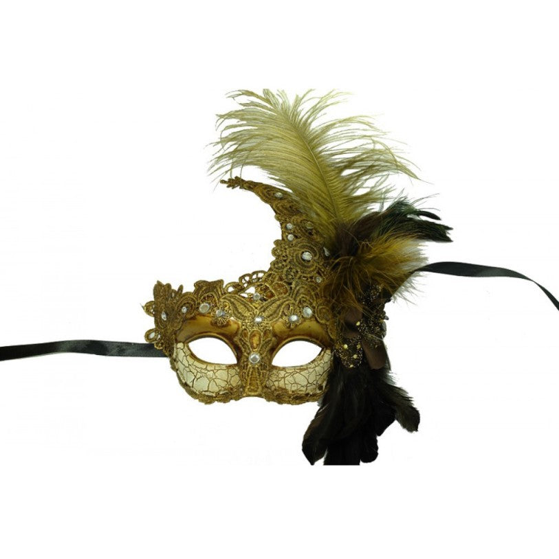 Lace Mask w/Feather