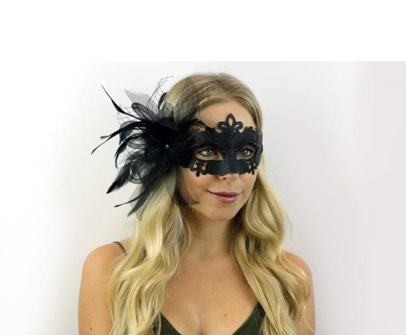 Venetian Mask w/Feather