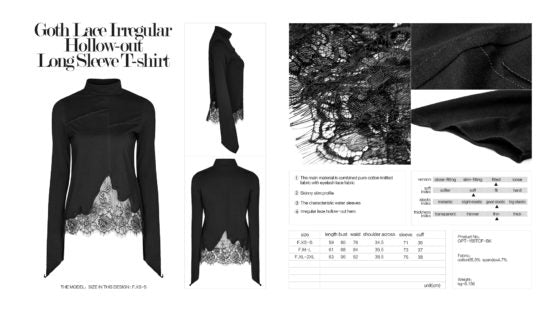 Jagged Lace Top Black