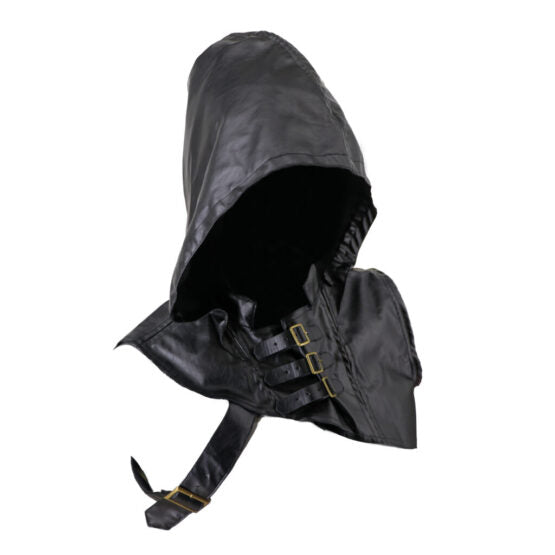 Hooded vest cloak-Black