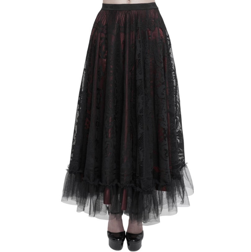Gothic Maxi Lace with waistband skirt