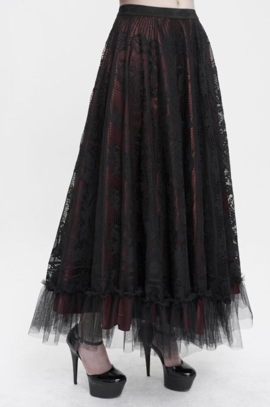 Gothic Maxi Lace with waistband skirt