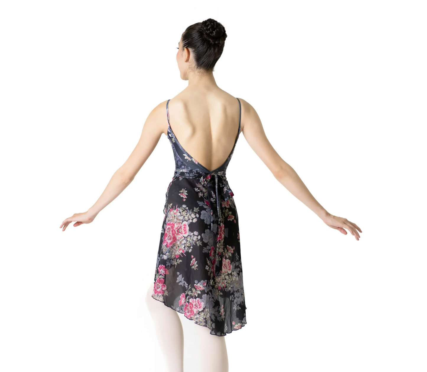 Velvet Chiffon High Low Wrap Skirt