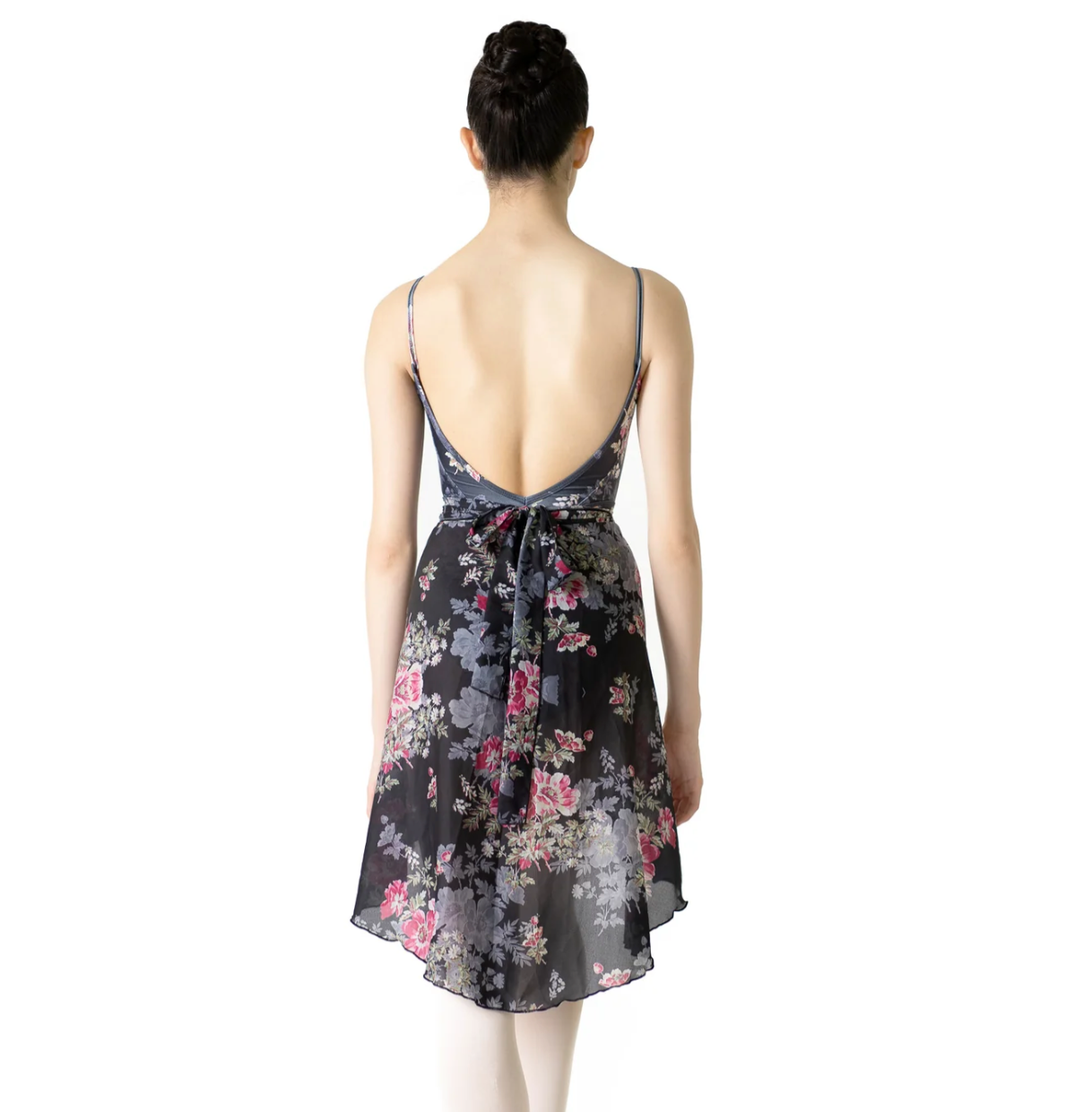 Velvet Chiffon High Low Wrap Skirt