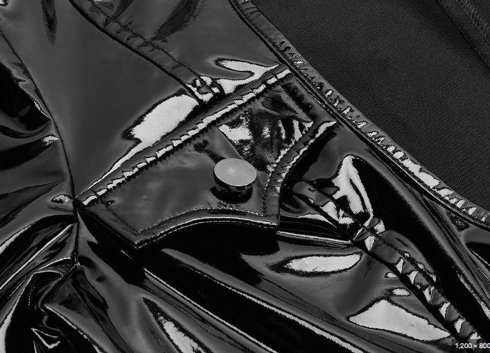 Punk V-Neck Slimmings PU Shirt