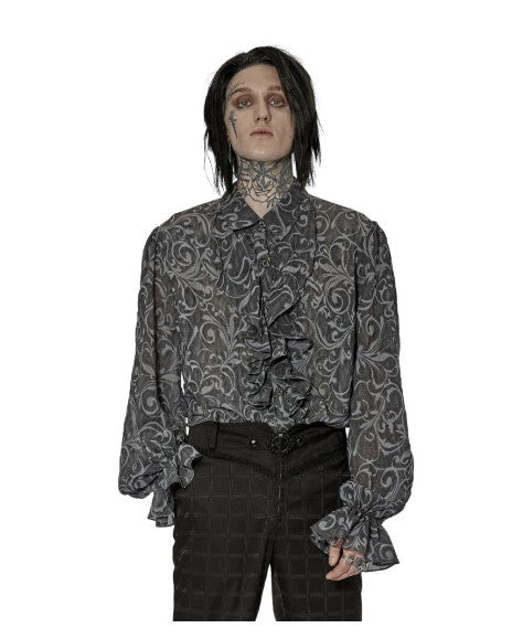 Goth Embossed Pattern Shirt