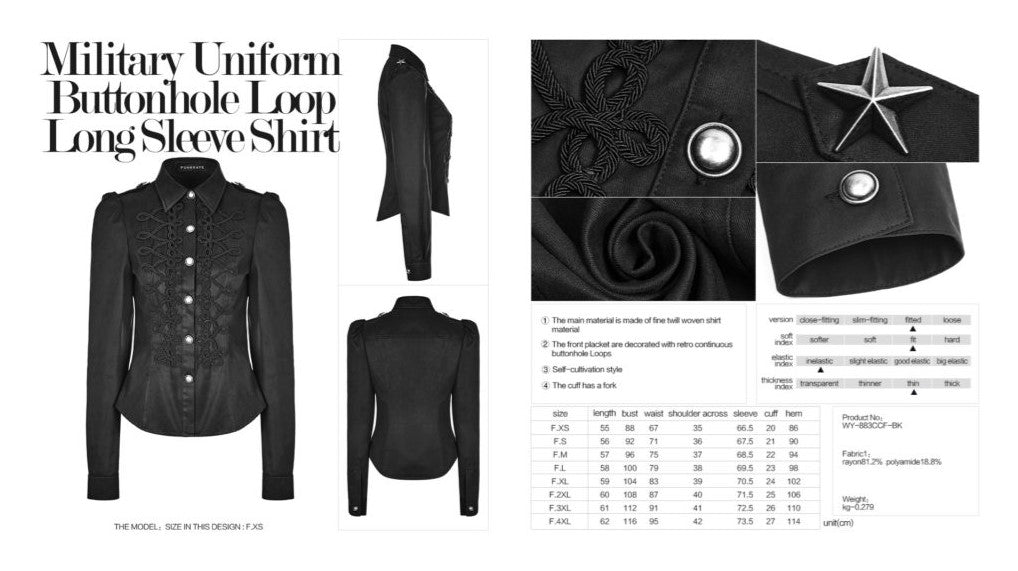 Gothic Military Long Sleeve Shirt