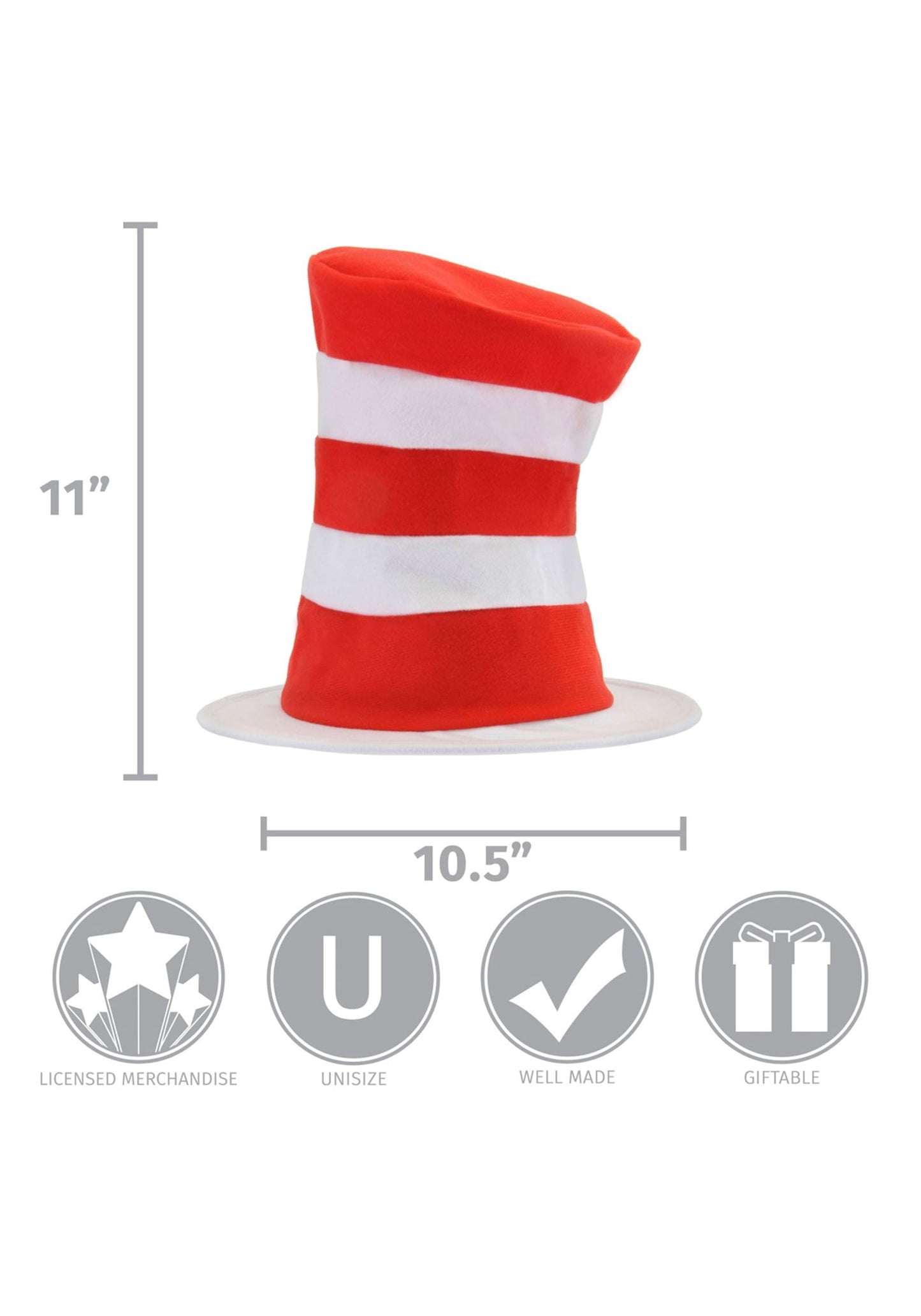 Cat in the Hat Costume Hat for Kids