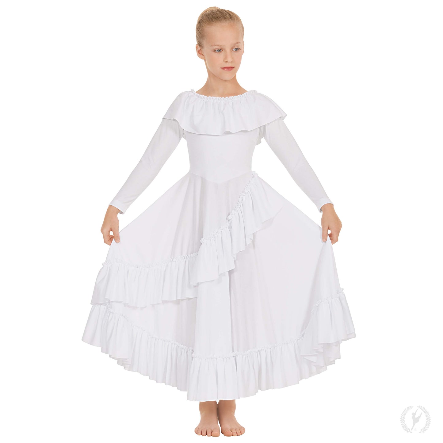 Revelation Ruffle Long Sleeve Praise Dress