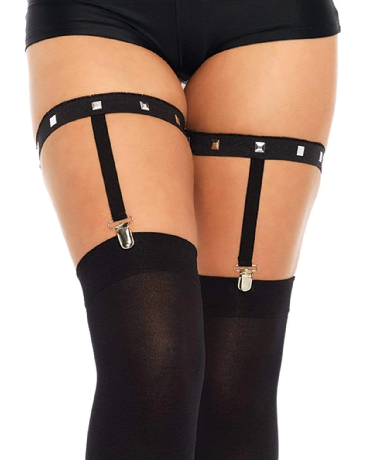 Studded Elastic Garter Suspender