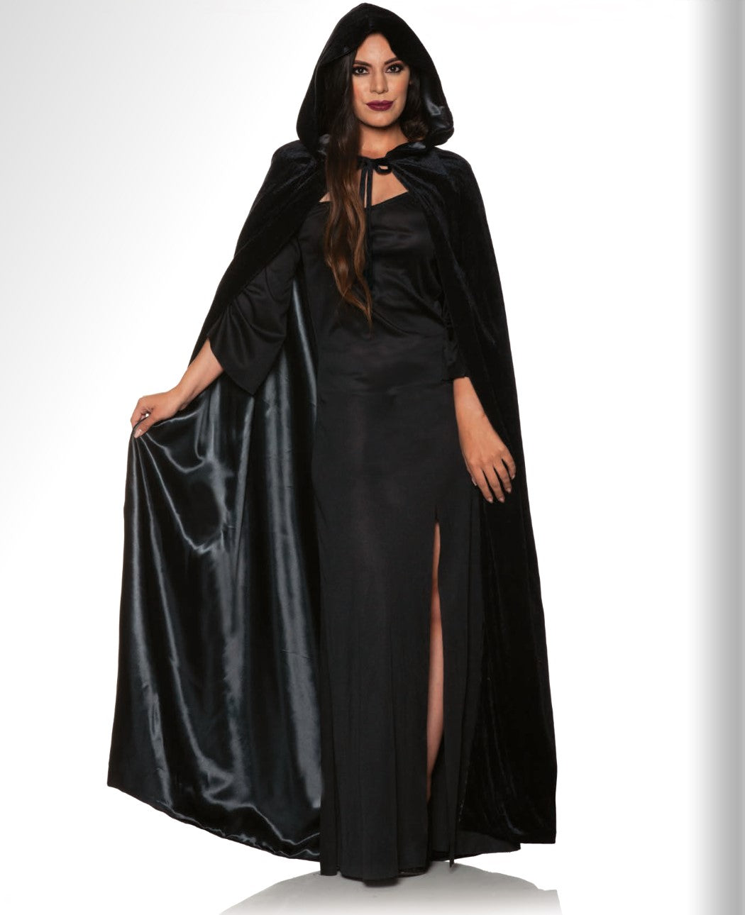 Velvet Hooded Cape with Black Lining