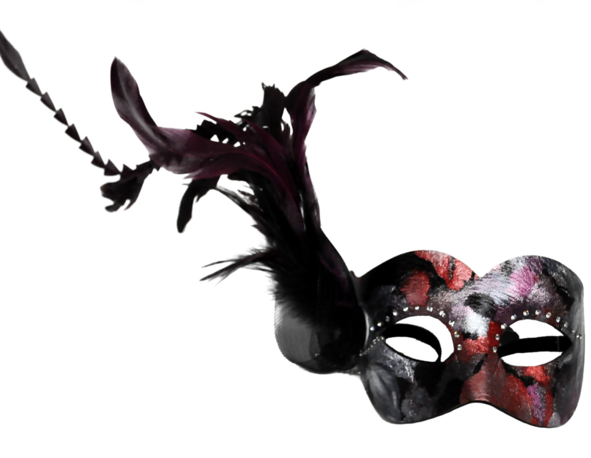 Mask with Diamonds, Feathers, and Elastic Band