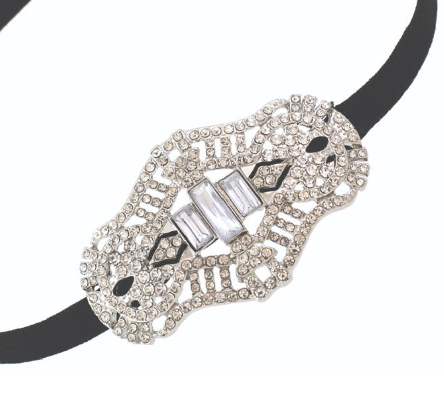 3 baguette center flapper hair band cr
