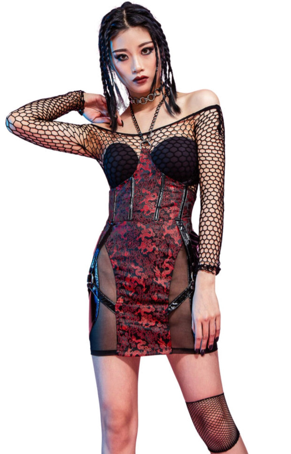Underbust Dragon Print Dress
