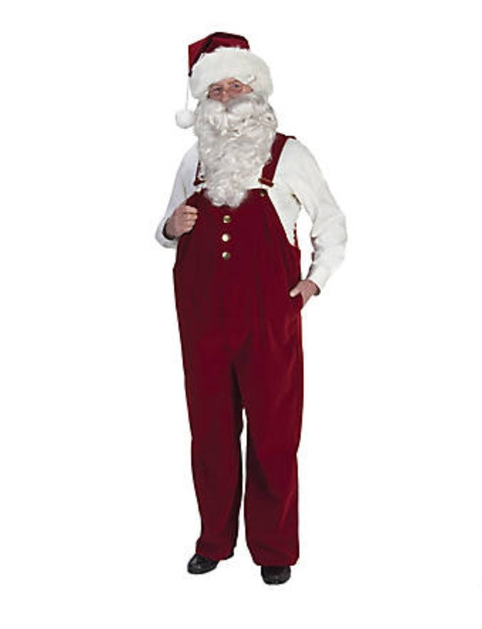 Burgundy Velvet Santa Suit with Overalls