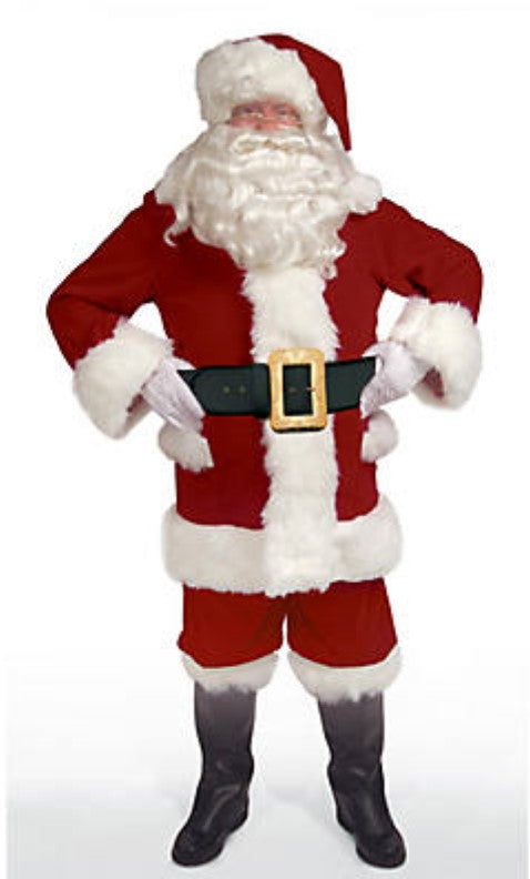 Burgundy Velvet Santa Suit with Overalls