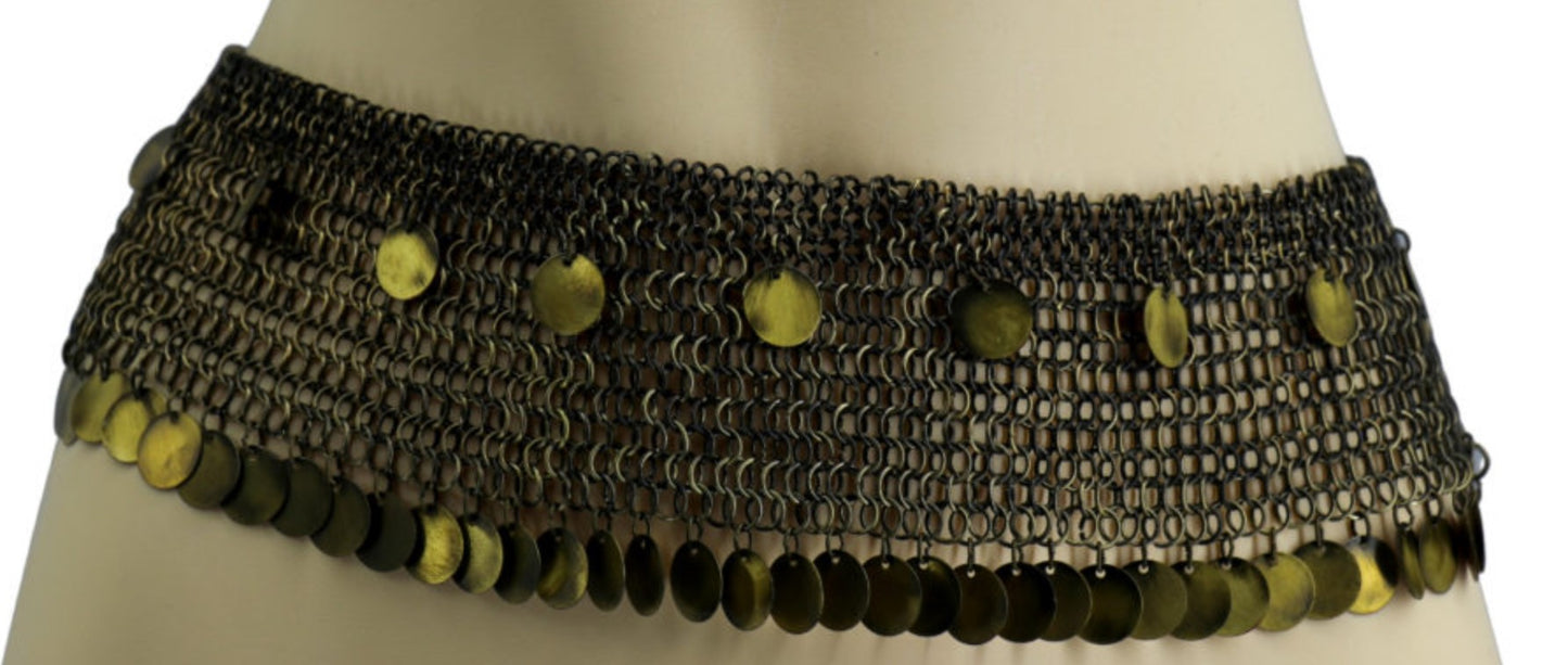 Chainmail Small Ring Belt with Coins
